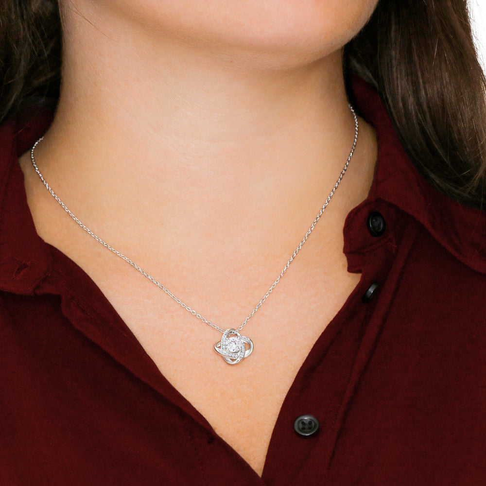 Collier Je t'aime Maman - Collier Nœud d'Amour finition Or
