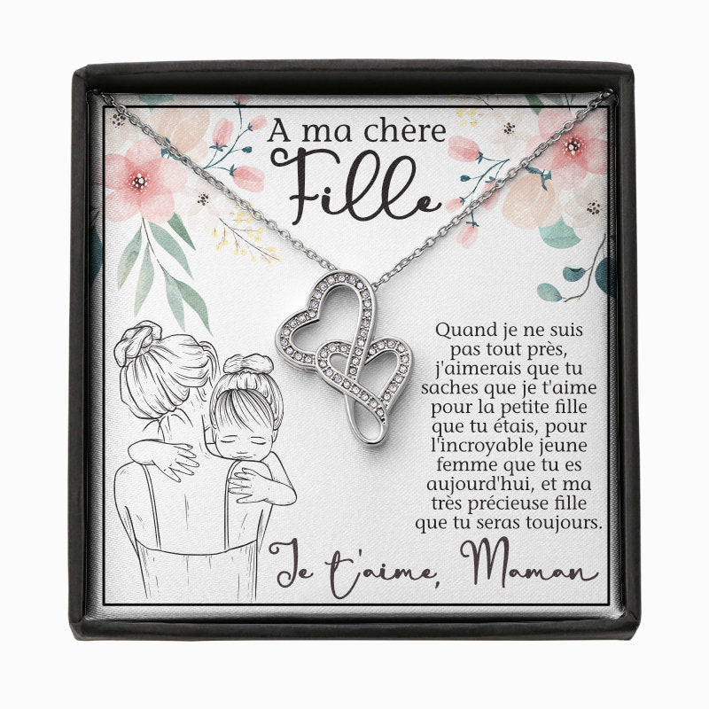 A ma Fille - Collier Cœurs Enlacés