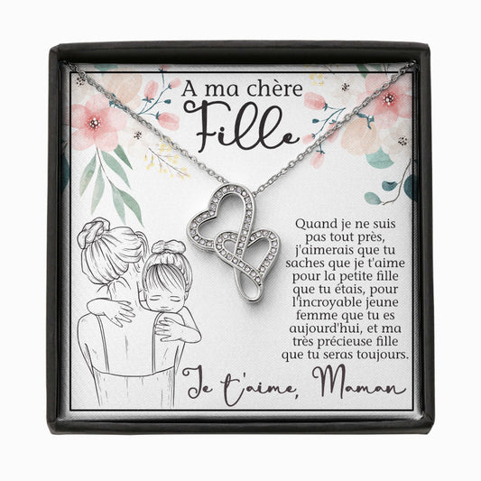 A ma Fille - Collier Cœurs Enlacés