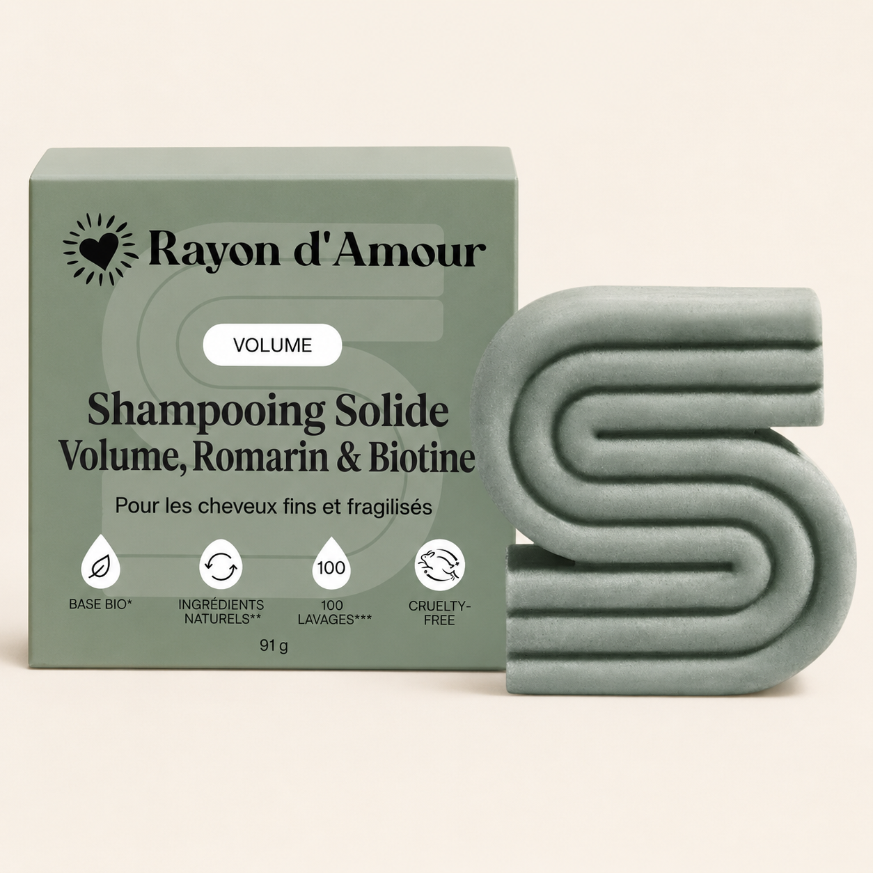 Shampoing Solide Volume, Romarin & Biotine