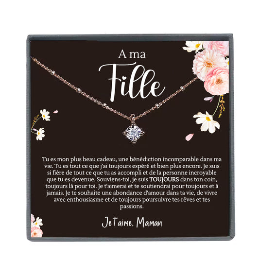 A ma Fille - Je serais là pour toi - Pendentif d'Amour