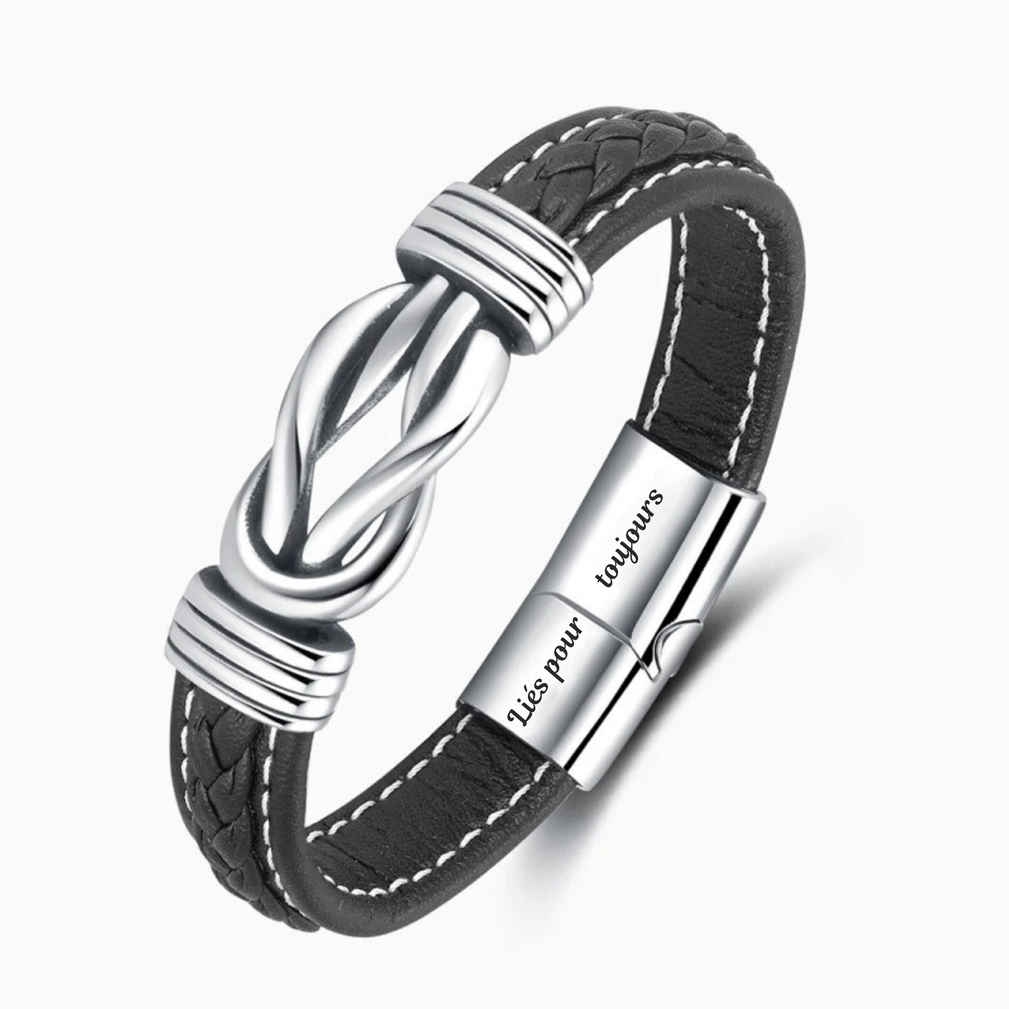 A mon Petit-Fils - Liés pour toujours - Bracelet en cuir tressé