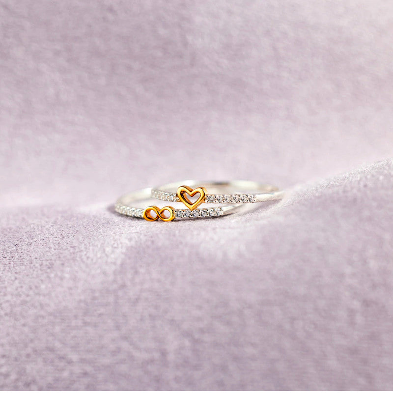 Bague Cœur infini - Paire de bagues en argent 925