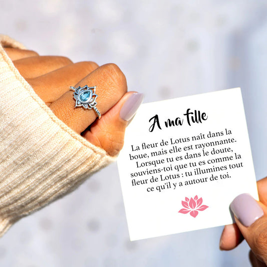 A ma Fille - Bague Lotus en argent 925