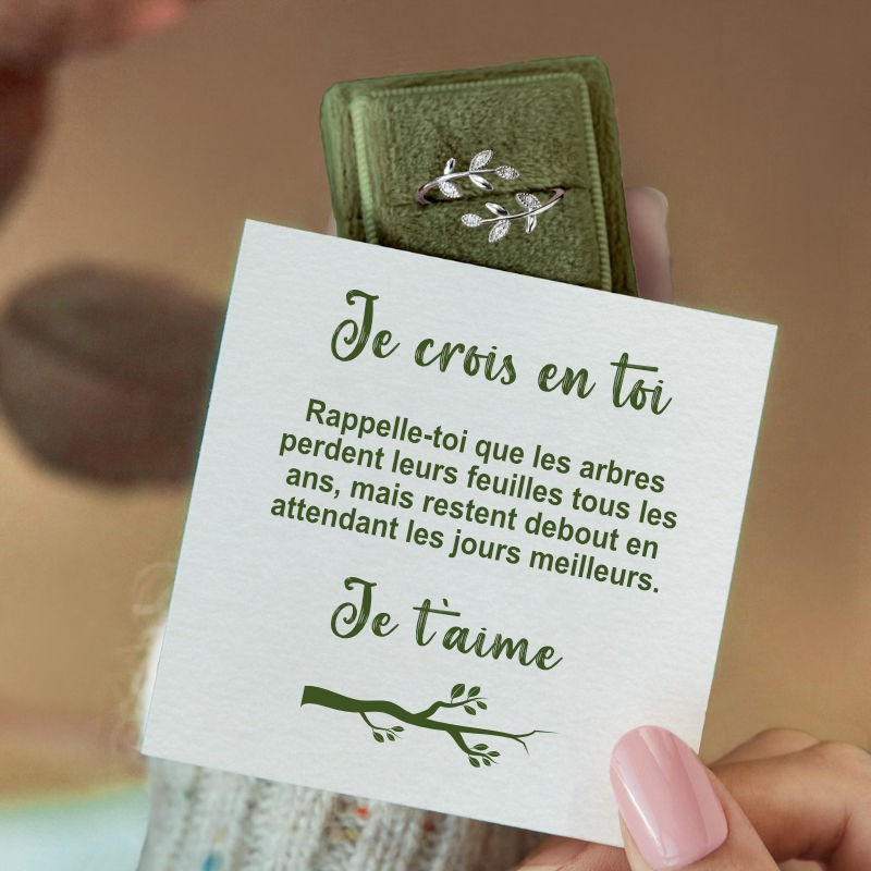Je crois en toi - Bague Feuilles