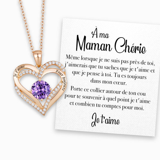 A ma Maman - Je t'aime pour toujours - Collier en Argent 925