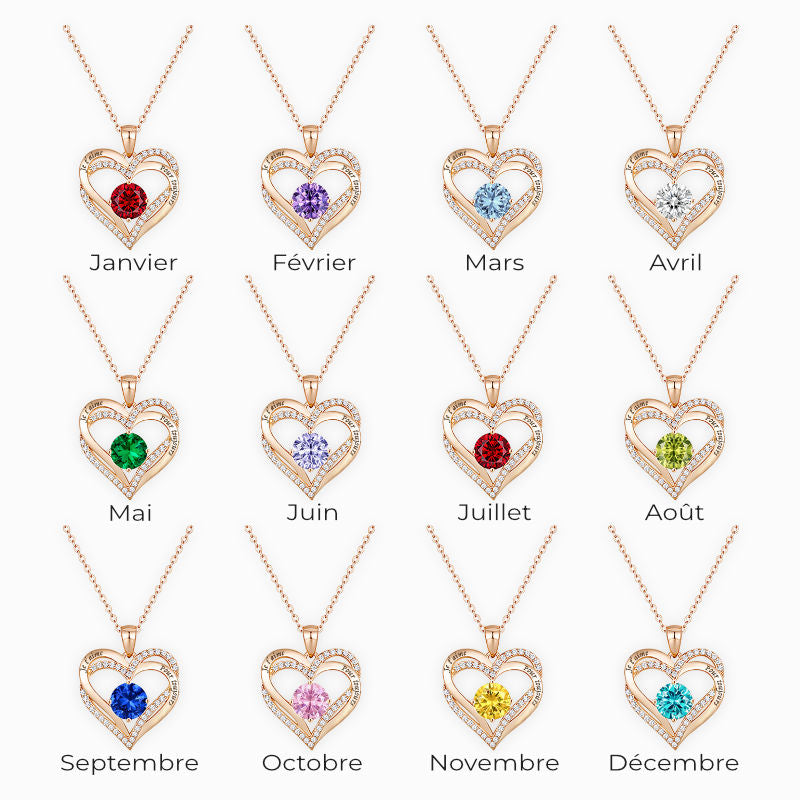A ma Maman - Je t'aime pour toujours - Collier en Argent 925