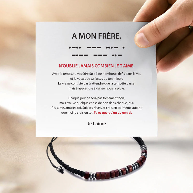 A mon Frère - Je t'aime - Bracelet Code Morse
