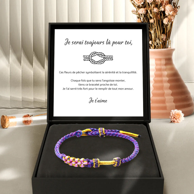 Bracelet à Nœud Fleurs de Pêcher