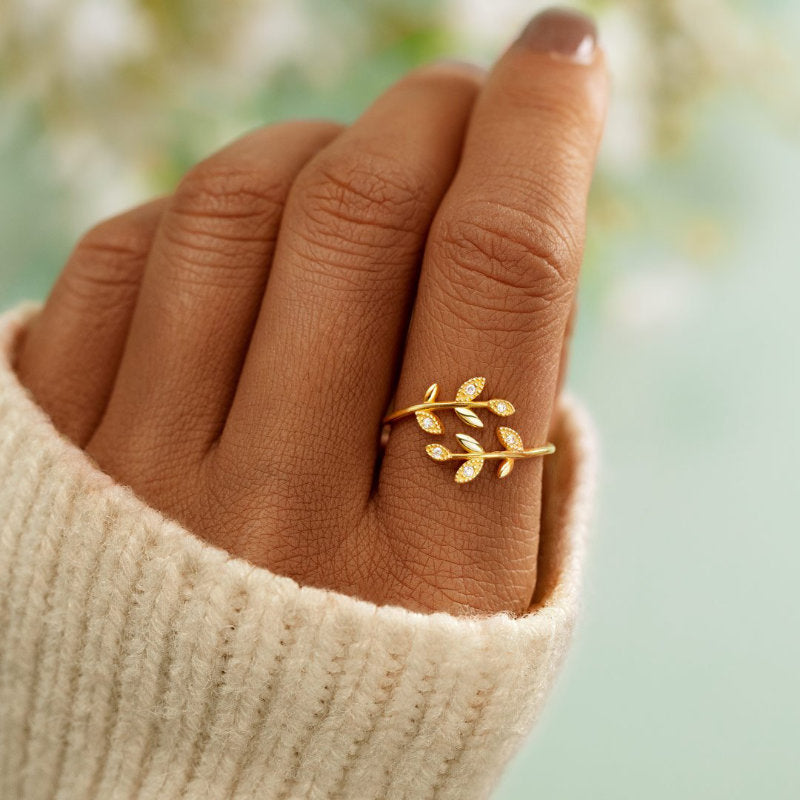 A la Femme de ma Vie - Bague Feuilles