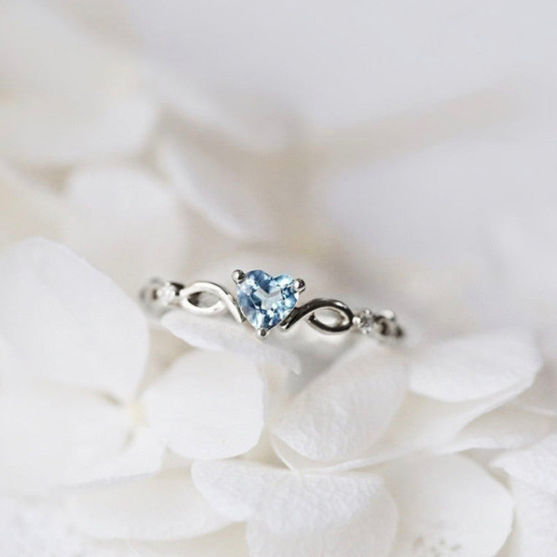 Bague Cœur - Bague Minimaliste avec pierre