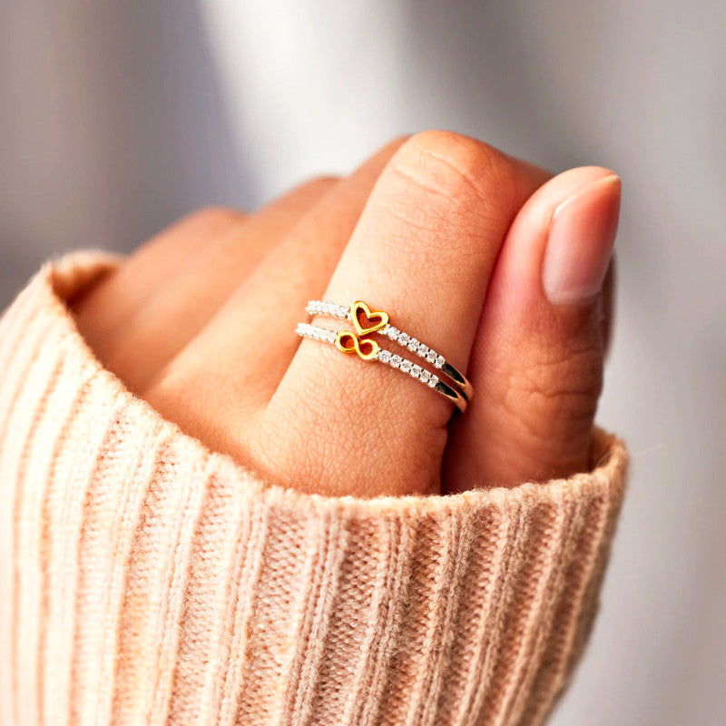 Bague Cœur infini - Paire de bagues en argent 925