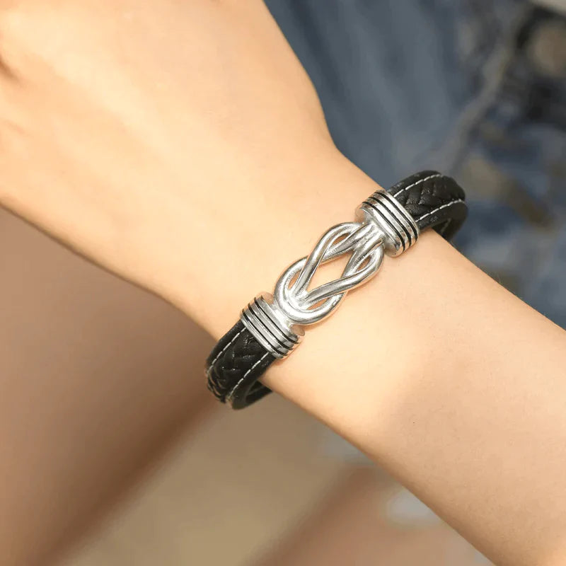 A mon Petit-Fils - Liés pour toujours - Bracelet en cuir tressé