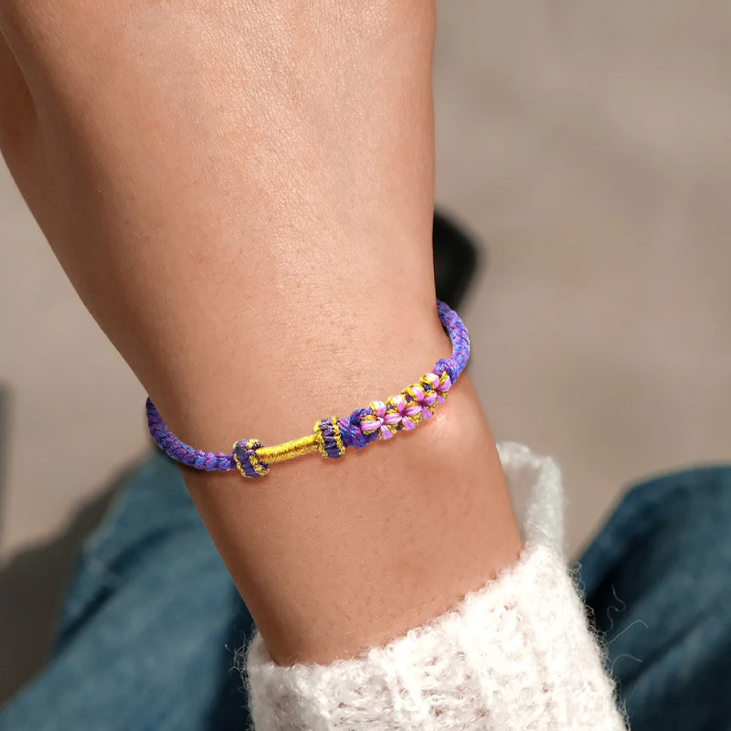 Bracelet à Nœud Fleurs de Pêcher