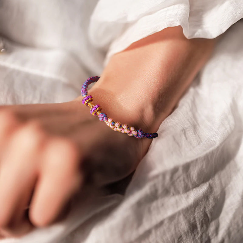 Bracelet à Nœud Fleurs de Pêcher