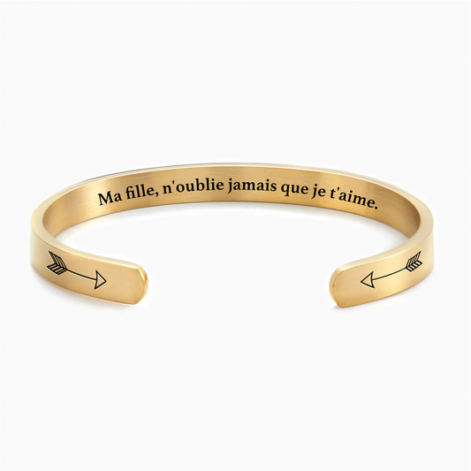 Ma Fille, n'oublie jamais que je t'aime - Bracelet Message d'Amour