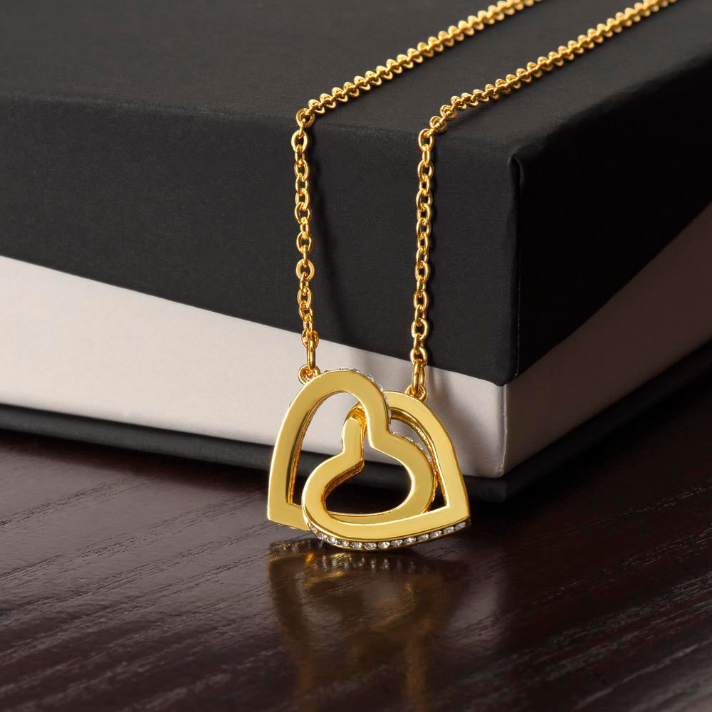 A la Femme de ma Vie - Collier Cœurs Enlacés